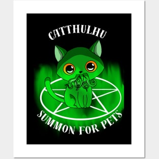 Catthulhu White Posters and Art